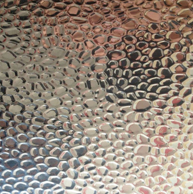 Oranye Peel Stucco Hammer Pebble Embossed Mirror Reflektif Aluminium Sheets