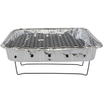 Perlengkapan barbekyu piknik luar ruangan sekali pakai lemari barbekyu aluminium Wire Mesh Aluminium holder