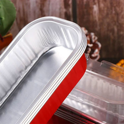 7oz Lempar Wall Foil Kue Cup Disposable Baking Tray persegi panjang Aluminium Foil Container
