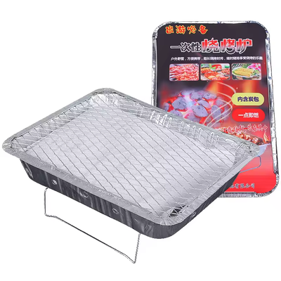 Grill Barbecue Aluminium Disposable Grill Pans Metal Mesh Stand Aluminium