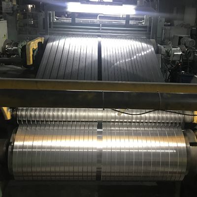 T3 T8 1100 Tekstur Tipis 4mm Aluminium Strip Coil 15mm Lebar Celah Roll Coil